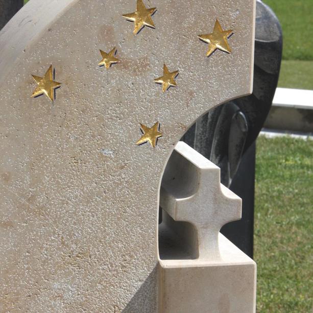 Doppelgrabstein moderne Gestaltung mit Sternen - Estrela