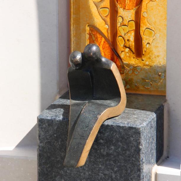 Grabmal Einzelgrab mit Glas und Bronze Figuren - Amico