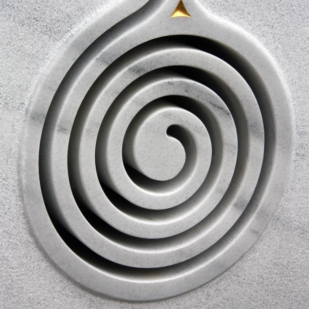 Urnengrabstein weißer Marmor Spiral Gestaltung - Espiral