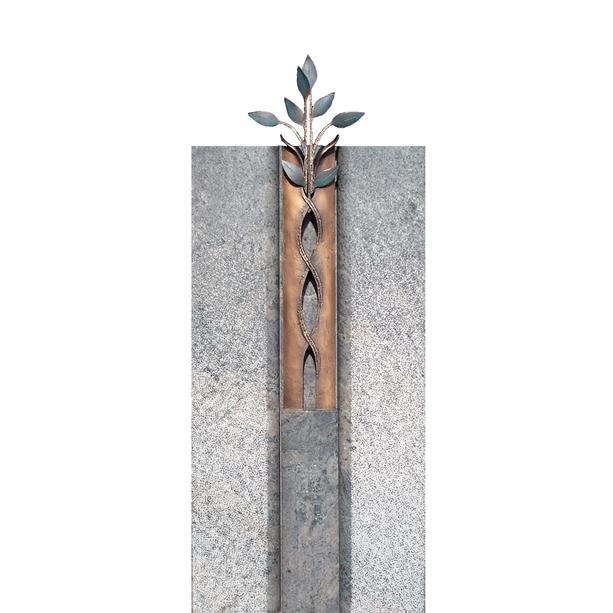 Stilvoller Grabstein Einzelgrab mit Bronze Baum - Antiqua