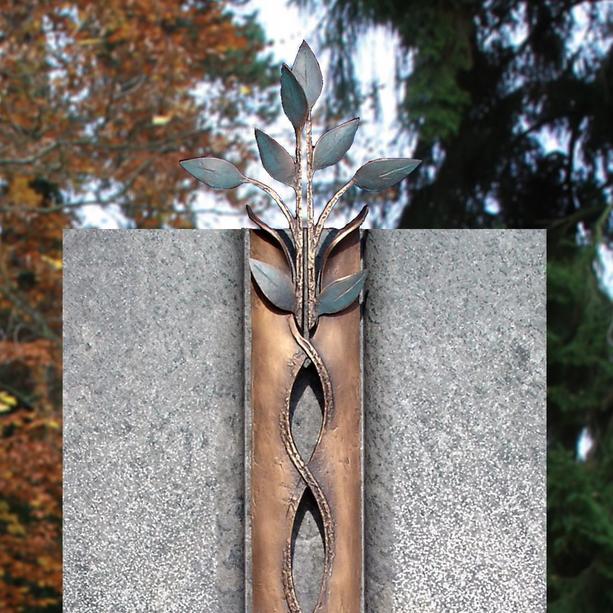 Modernes Doppelgrabmal mit Bronze Blättern - Antiqua