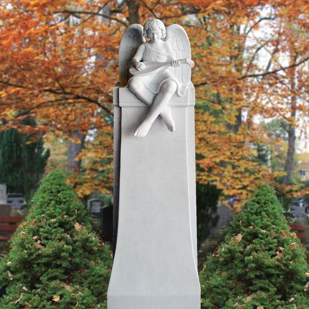 Grabstein weißer Marmorengel für Urnengrab - Raphael