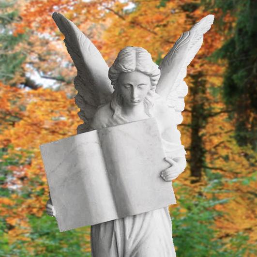 Grabstein großer Marmorengel weiß für Friedhof - Teresa