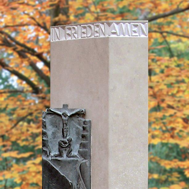 Stele Doppelgrab modern Kalkstein Granit Lebensweg - Ravello