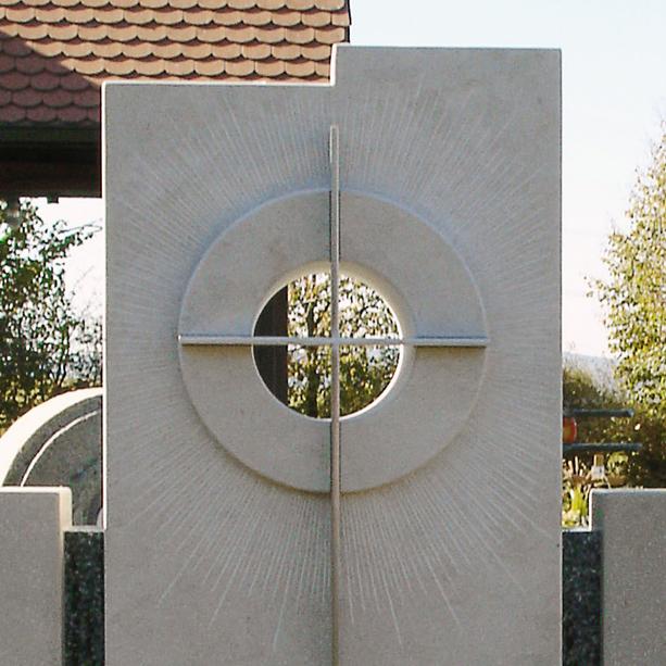 Denkmal Familiengrab Naturstein groß mit Kreuz - Soleil