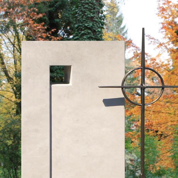 Doppelgrabmal Naturstein modern Kugel & Kreuz - Casano