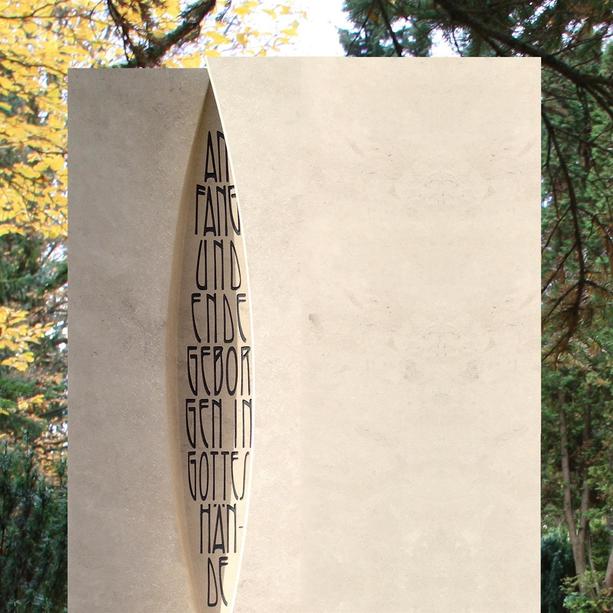 Doppelgrabstein Kalkstein modern bestellen - Mondrian