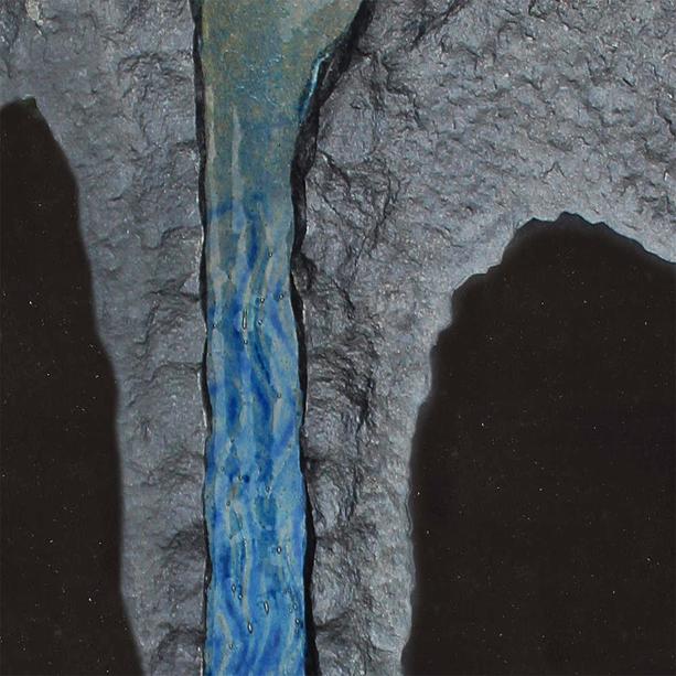 Exklusives Grabmal Granit & blaues Glas frostsicher kaufen - Aqua