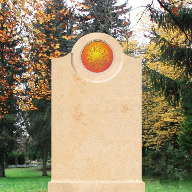 Klassischer Grabstein mit Glaseinsatz Sonne - Pepinot