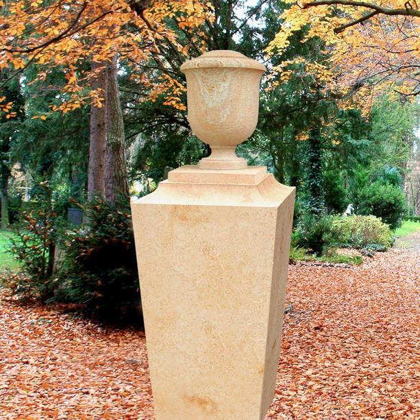 Grabstein Stele mit Urne Sandstein - Maillot