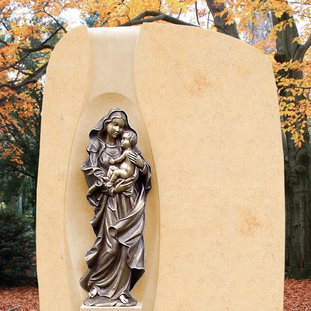 Sandstein Grabmal mit Marien Figur - Maria