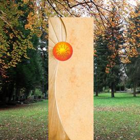 Grabmal Kindergrab mit Glaseinsatz Sonne - Solaris