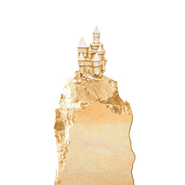 Sandstein Felsen Grabmal mit Burg - Rapunzel