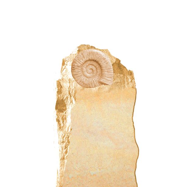 Urnengrab Grabmal Sandstein mit Ammonit - Robinson