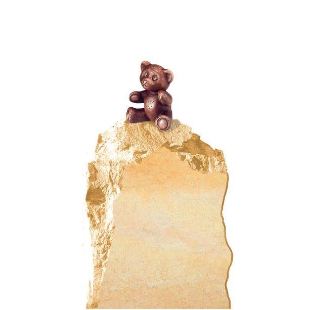 Stilvoller Kindergrabstein mit Bronze Teddy - Carlos