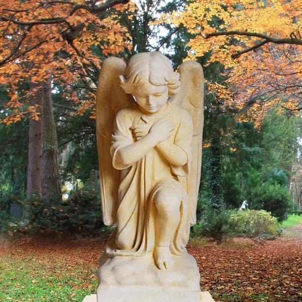 Grabgedenkstein Sandstein mit Engel Figur - Kalus