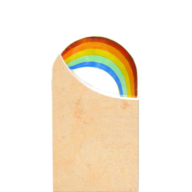 Moderner Grabstein mit Glas Regenbogen - Amanda