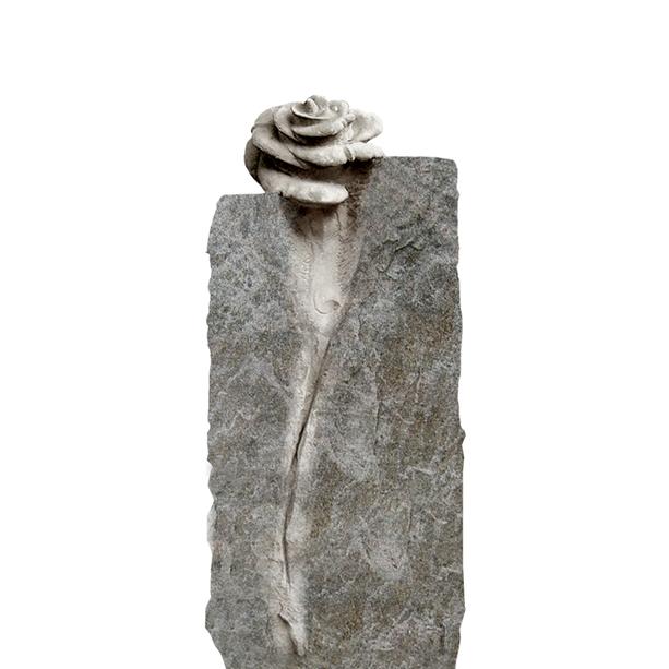 Naturstein Stele Doppelgrab Rose - Casina