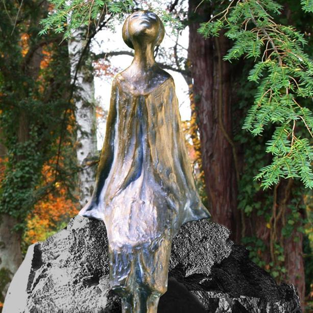 Schwarzer Urnengrab Grabstein mit Bronze - Claire