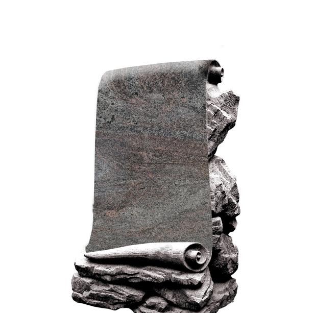 Granit Grabmal mit Schriftenrolle - Voltaire