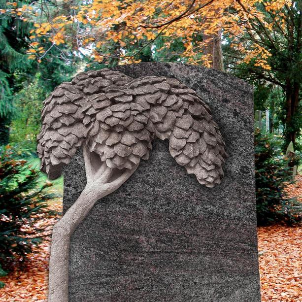 Grabdenkmal Granit mit Lebensbaum Motiv - Mandaleen