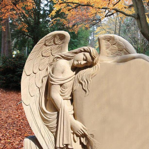 Grabstein mit großen Engel Herzform - Meriana