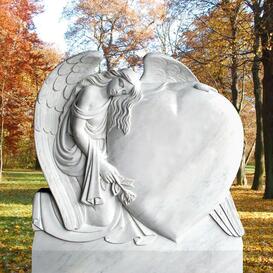 Besonders schöner Grabstein mit Herz & Engel - Meriana