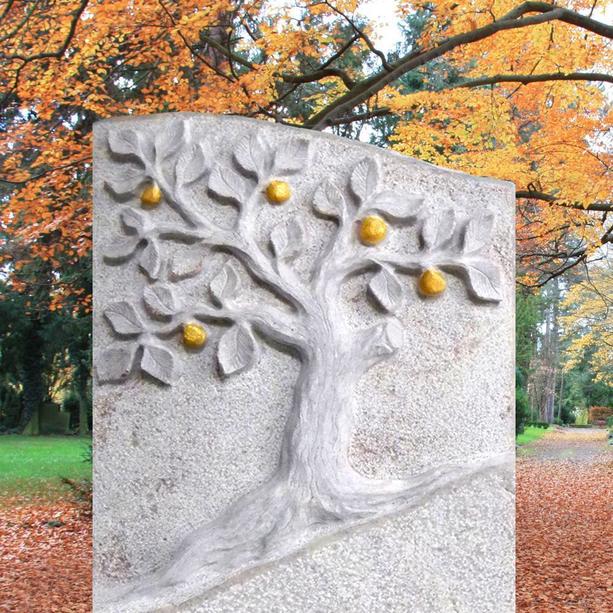 Marmorgrabstein Urnengrab mit Lebensbaum - Miranda