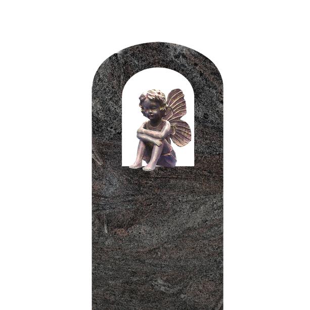 Schöner Grabstein mit Bronze Elfe - Mandalena