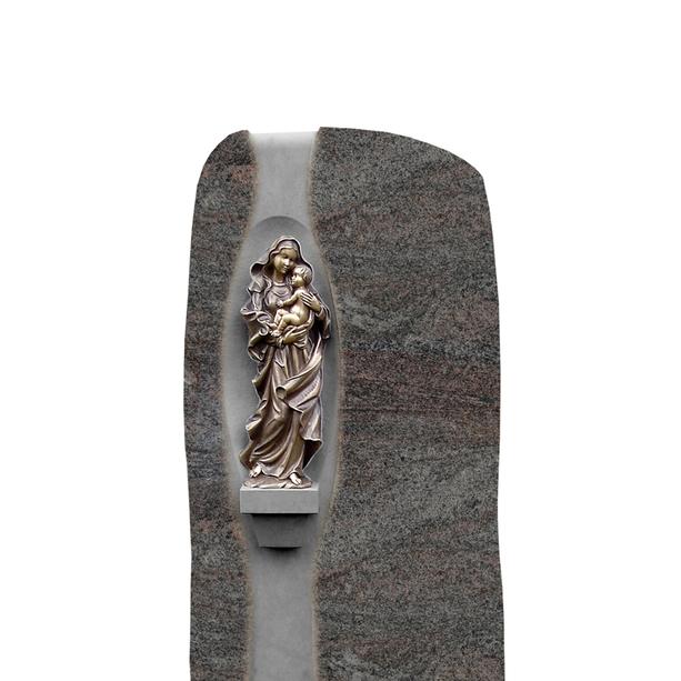 Stilvolles Grabmal mit Madonna Bronze Figur - Maria