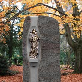 Granit Grabstein mit Bronze Mutter Gottes - Maria