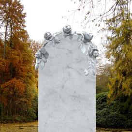 Klassischer Grabstein mit Rosenblten - Grandessa