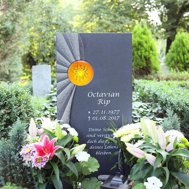 Kindergrab Grabzeichen mit Glas Einsatz Sonne - Solaris
