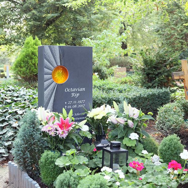 Kindergrab Grabzeichen mit Glas Einsatz Sonne - Solaris