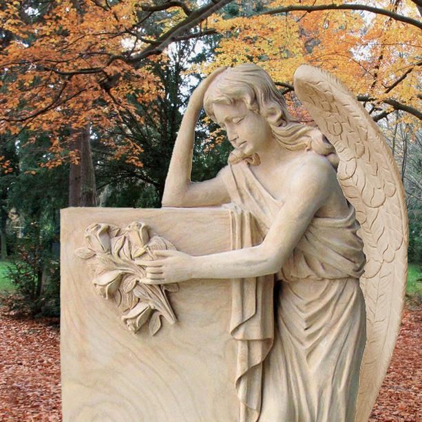 Großer Engel Grabstein aus Sandstein - Florencia