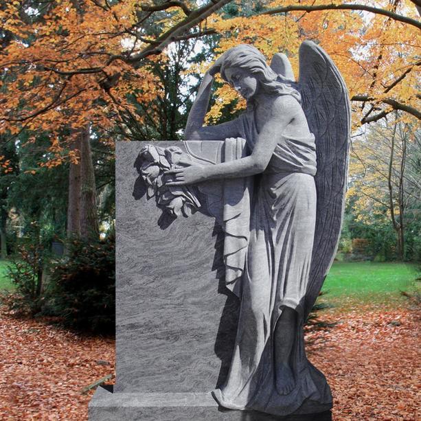 Urnengrabstein mit Engel Figur Granit - Florencia