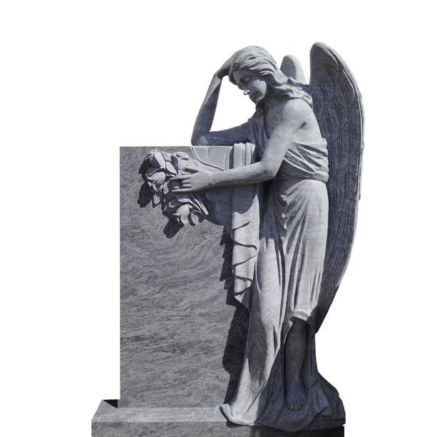 Urnengrabstein mit Engel Figur Granit - Florencia