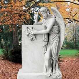 Weies Doppelgrabmal mit Engel Figur - Florencia