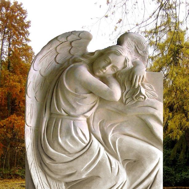 Grabdenkmal mit Engel Figur Sandstein - Arabella