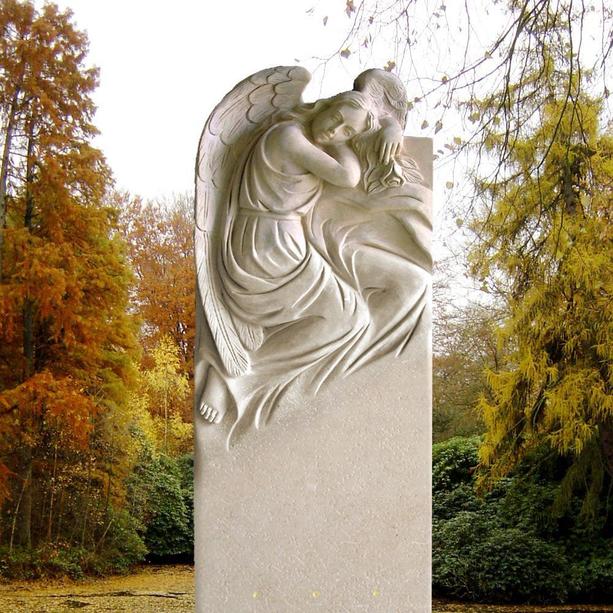 Doppelgrabstein mit Engel Figur Steinmetz - Arabella