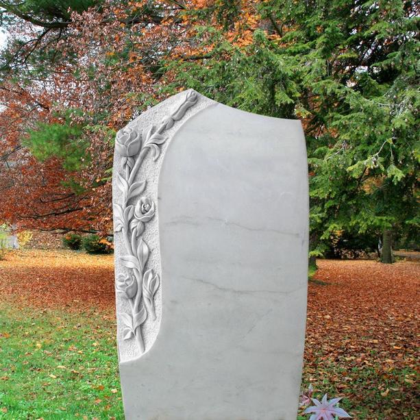 Grabstein Einzelgrab mit Rosenranke - Rosa