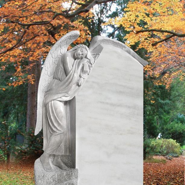Erinnerungszeichen mit Grab Engel Figur - Fidelia