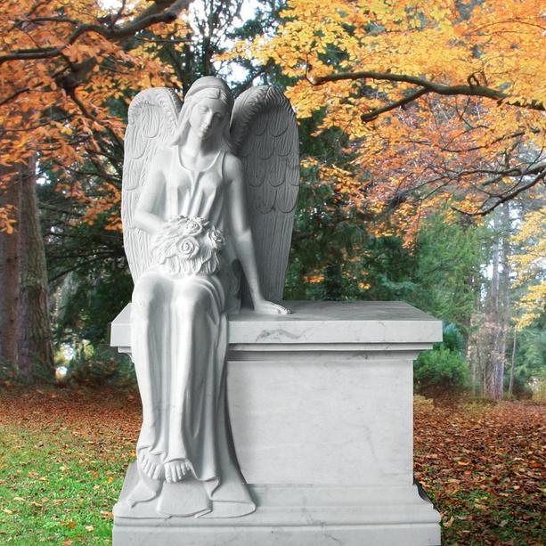 Familiengrabstein mit Engel Statue Marmor - Cerina