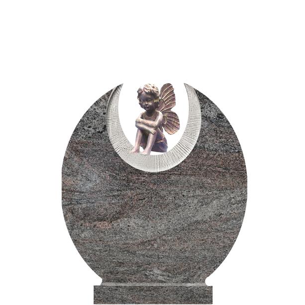 Kindergrabstein Granit mit Bronze Elfe - Salina