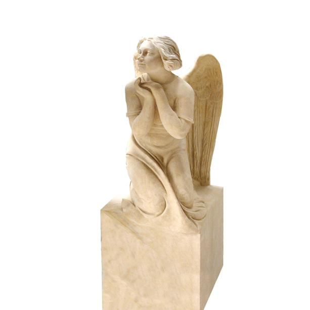 Sandstein Grabmal mit Engel Figur - Amalia