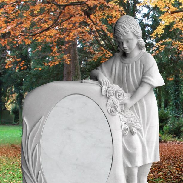 Stilvolles Grabmal mit Mdchen Figur Kindergrab - Palladia