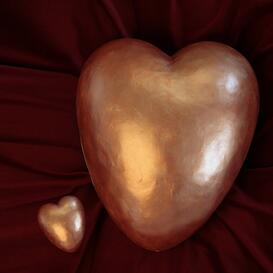 Kleine Herz Urne in Gold bestellen - Santi / mit Standfu�