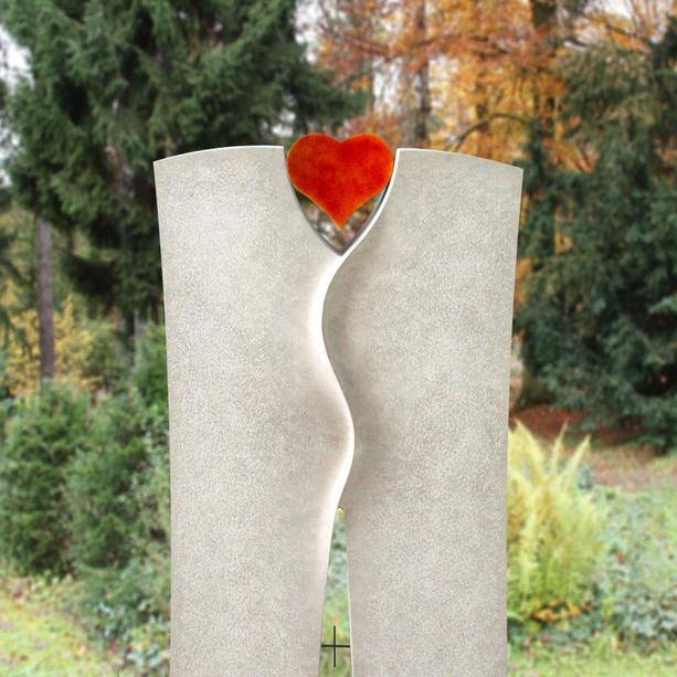 Besonderes Herzornament aus Glas für Grabdenkmal - Glasornament S-4