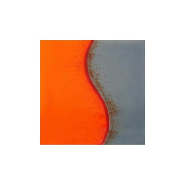 Quadratischer Glas Einsatz für Grabmale Grau-Orange - Glasintarsie I-17