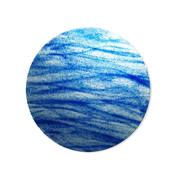 Runde Glas Platte in Blau fr Grabdenkmal  - Glasornament R-21
